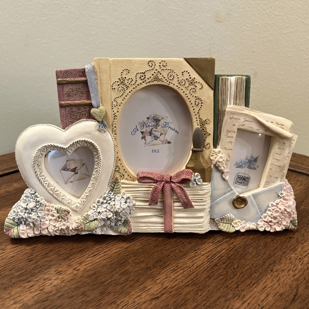 FIGI HANDPAINTED FRAME, 3D Resin Photo Frame Heart Chic Wedding Valentines Bday